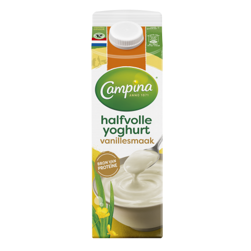 Campina halfvolle vanille yoghurt 1L