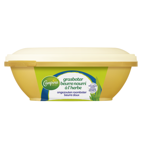 Campina Botergoud Ongezouten Grasboter 225g Kuipje