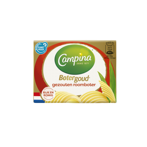 Campina Botergoud Gezouten Roomboter 250g Wikkel