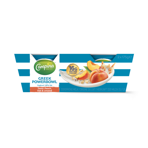 Campina High Protein Greek Powerbowl Peach 2x175g