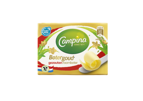 Campina Botergoud Gezouten Roomboter 250g Wikkel