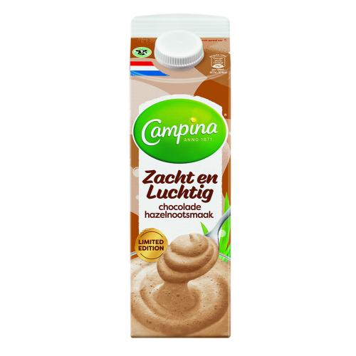 Campina Yoghurt Packshot Chocolade Hazelnootsmaak