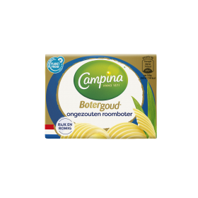 Campina Botergoud Ongezouten Roomboter 125g Wikkel