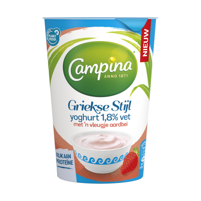 Griekse Stijl yoghurt met 'n vleugje aardbei 
